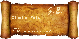 Gladics Edit névjegykártya