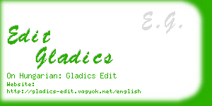 edit gladics business card